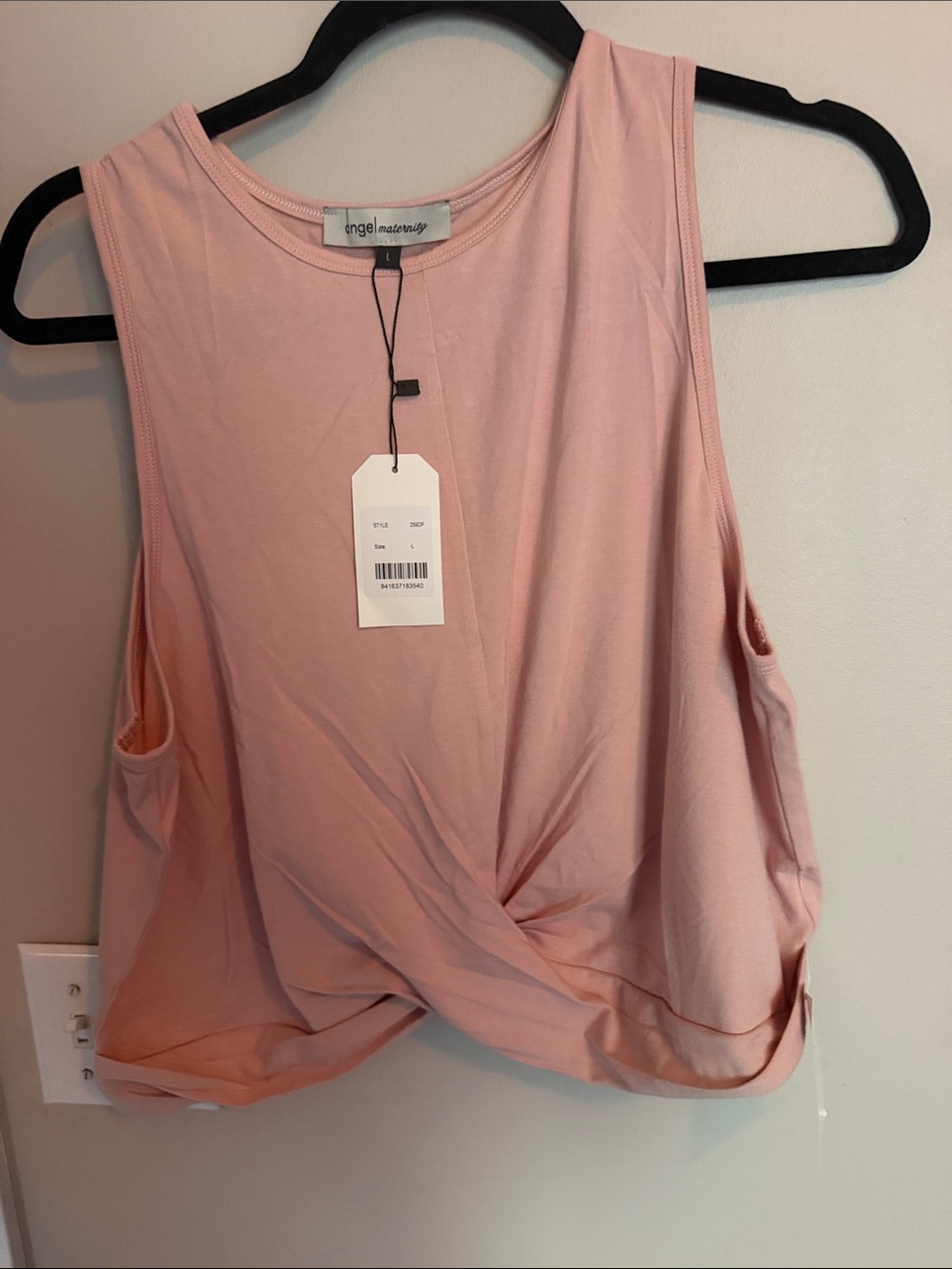 Angel Maternity Blush Pink Twist-Front Tank Top